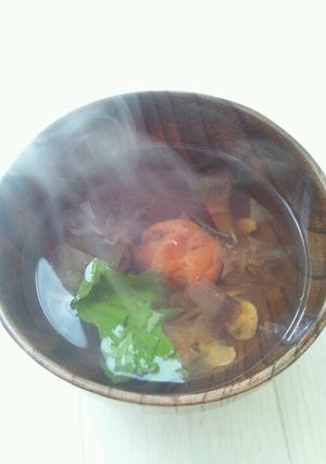 ☆器で1分☆生姜シジミの梅シソスープ-レシピのメイン写真