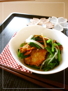ほうれん草と野菜天のレンジ蒸し -レシピのメイン写真