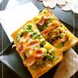 葱×ベーコン×塩昆布のわさび風味トースト