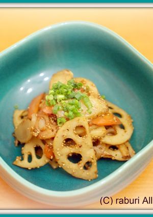 れんこんとうどの梅にんにくきんぴら-レシピのメイン写真