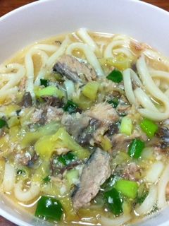 安くて美味しいサバ水煮缶 味噌うどん-レシピのメイン写真