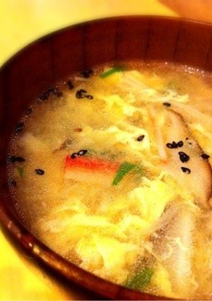 豚冷しゃぶのゆで汁で☆卵スープ-レシピのメイン写真
