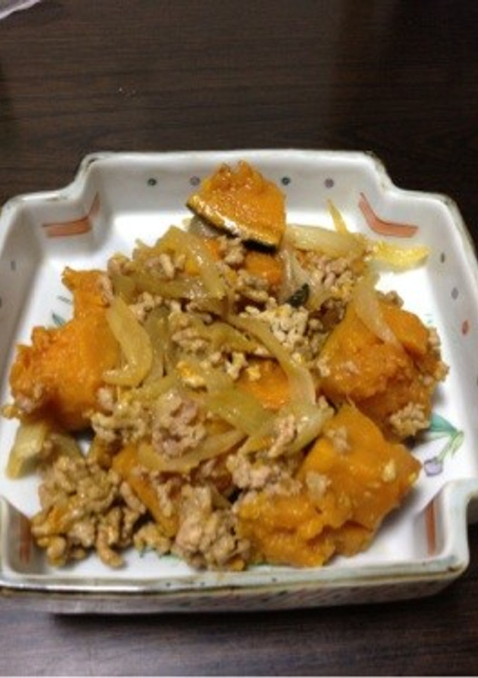 かぼちゃとひき肉の煮物-レシピのメイン写真