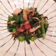 セロリの葉とベーコンの炒め物