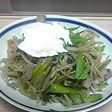 手軽で安くカレー風味ニンニクの芽丼