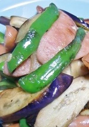塩麹でウインナー＋なす＋ピーマンの味付け-レシピのメイン写真