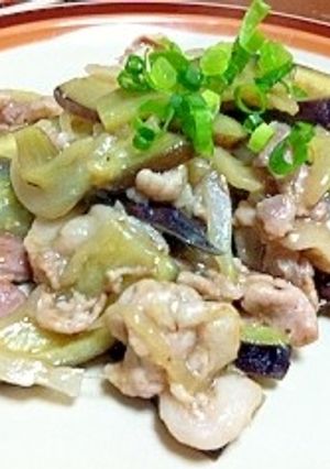 簡単　塩麹　安い豚肉でナスの味噌炒め-レシピのメイン写真