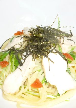 おとな風味の蒸し鶏を使ったパスタ-レシピのメイン写真