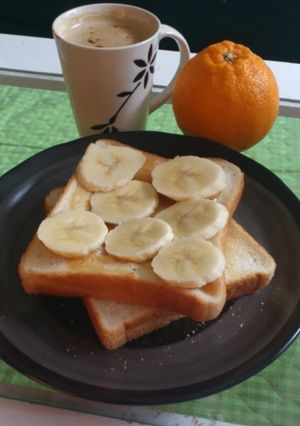 バナナのっけピーナツクリームトースト-レシピのメイン写真