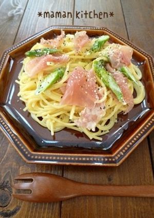 生ハムとアスパラのクリームパスタ-レシピのメイン写真
