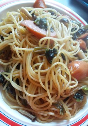 甘辛高菜パスタ-レシピのメイン写真