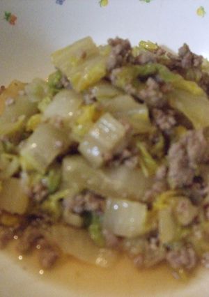 カロリー控えめ、白菜とひき肉の炒めもの-レシピのメイン写真