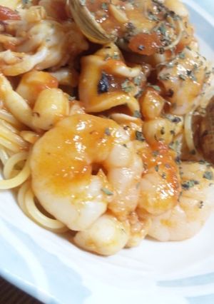 簡単で美味しい、スパゲッティペスカトーレ-レシピのメイン写真