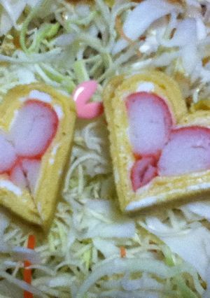 お弁当に☆ツートン♪ハートの卵焼き2-レシピのメイン写真