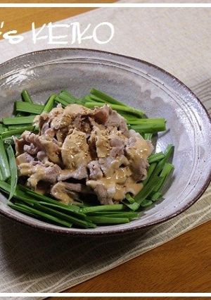 生ニラと豚肉のごまだれがけ-レシピのメイン写真