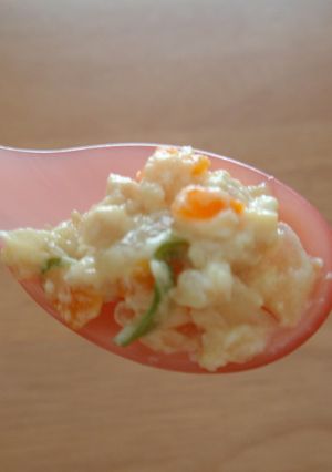 離乳食後期 鶏挽肉の親子煮-レシピのメイン写真
