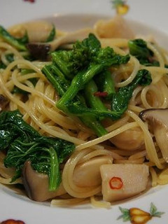 ホタテとエリンギの菜の花パスタ-レシピのメイン写真