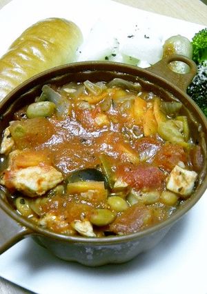 鶏むね肉のレンジトマト煮込み-レシピのメイン写真