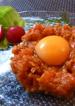 簡単！キムチとまぐろ de 絶品ユッケ-レシピのメイン写真