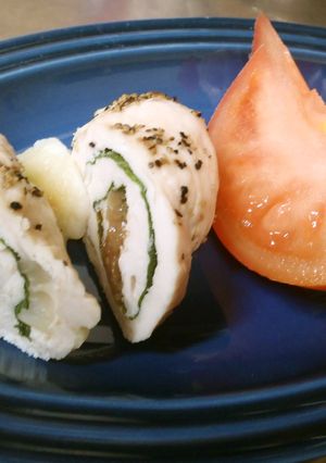 ルクエで梅しそチー巻きささみ-レシピのメイン写真
