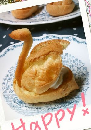 卵１個ずつ！レンジで優雅なスワンシュー-レシピのメイン写真