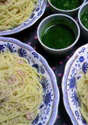 ほうれん草のつけ麺パスタ-レシピのメイン写真
