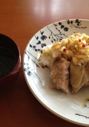 師匠直伝ゆで鶏ネギソース飯と鶏スープ-レシピのメイン写真