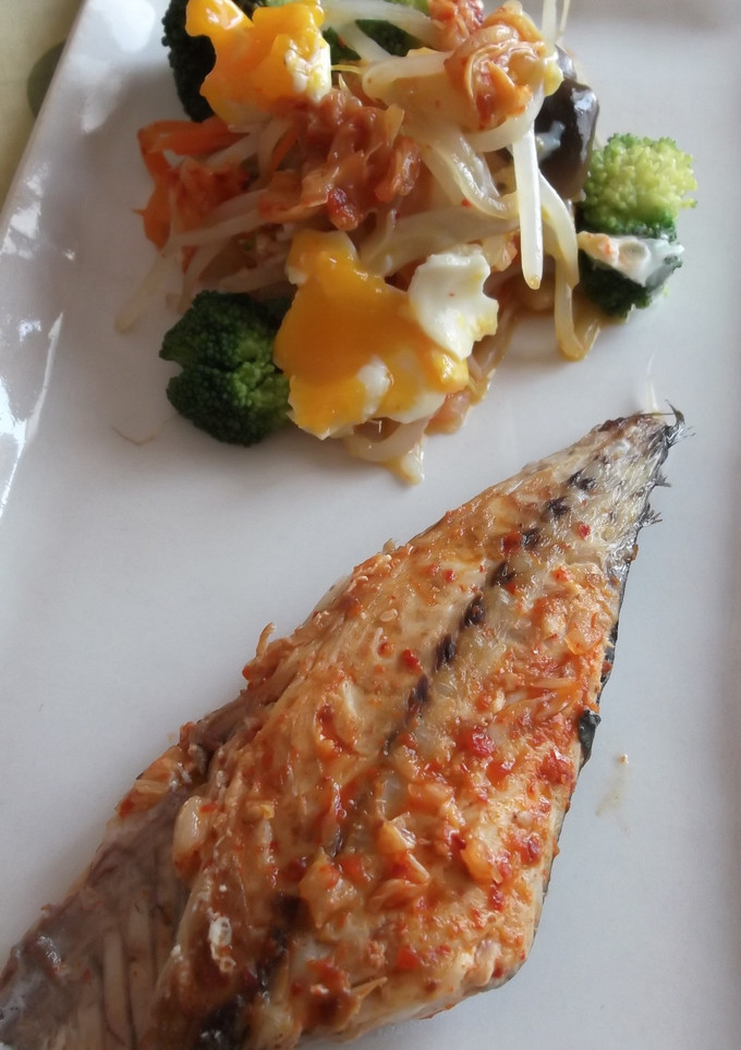彩り野菜と鯖のキム卵蒸し-レシピのメイン写真