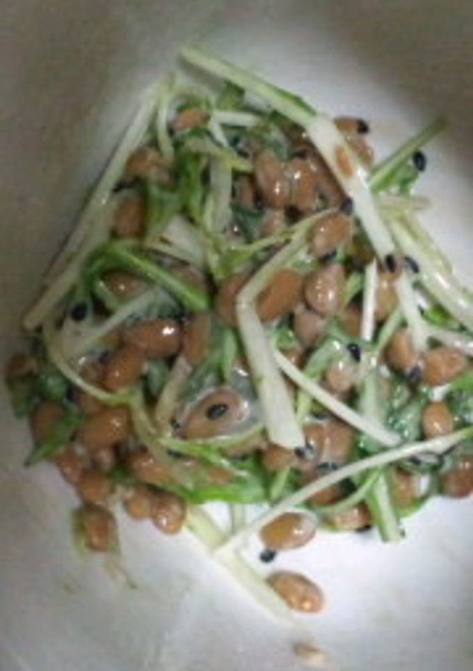 水菜と納豆のゴマ油風味の和え物-レシピのメイン写真