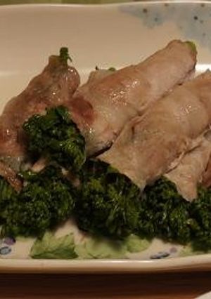 ルクエで作る簡単・菜の花の豚肉巻き-レシピのメイン写真