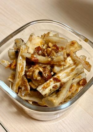 レンジで簡単！ごぼうのナッツ味噌和え-レシピのメイン写真