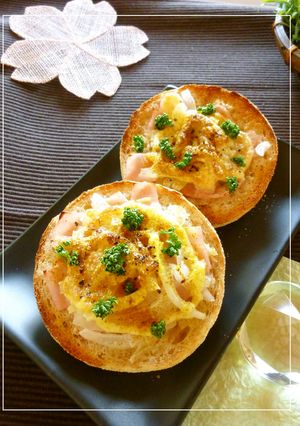 ハム×玉葱の レモン*カレートースト-レシピのメイン写真