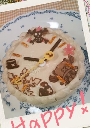 キャラデコケーキワンピース桜の記憶風-レシピのメイン写真