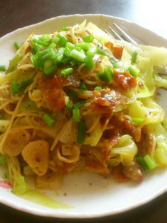春キャベツとカリカリ豚の和風パスタ-レシピのメイン写真