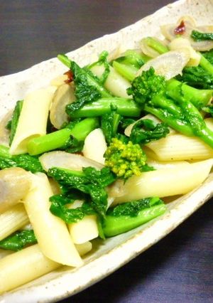 春っ♪ 菜の花と新ごぼうのペペロン風-レシピのメイン写真