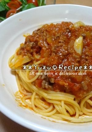 トマトとにんにくのボロネーゼパスタ＊＊-レシピのメイン写真