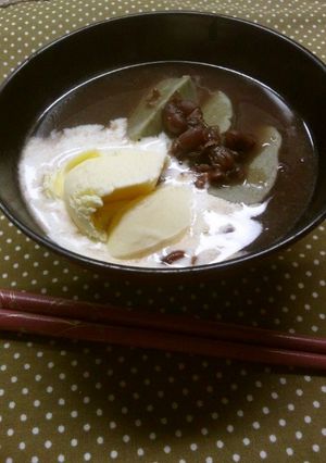 生麩で♪お手軽和風甘味～おしるこ～-レシピのメイン写真