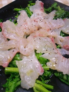 お祝いにも✿菜の花とタイのカルパッチョ-レシピのメイン写真