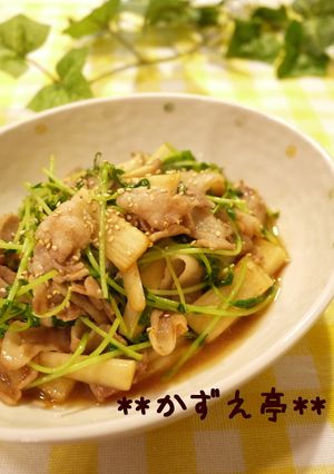 豆苗と豚バラの炒めもの✿ゆず胡椒風味✿-レシピのメイン写真