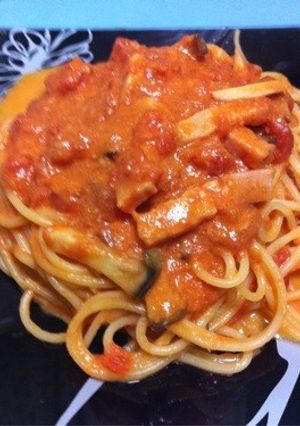 トマトチーズクリームパスタ-レシピのメイン写真