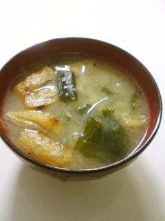 『焼いた油揚げのお味噌汁♪』-レシピのメイン写真