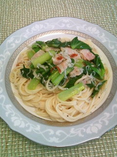 小松菜としらすのペペロンチーノ-レシピのメイン写真
