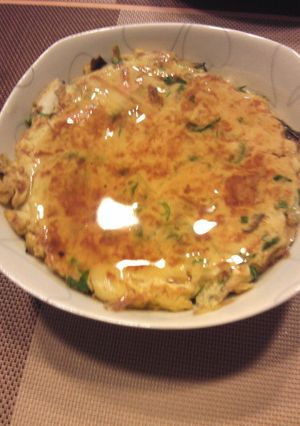 かに玉丼ならぬ♪水菜と椎茸のえび玉丼☆-レシピのメイン写真