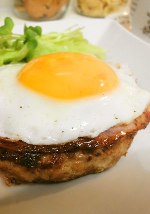 ＊豆腐入り＊ベーコンエッグハンバーグ＊-レシピのメイン写真