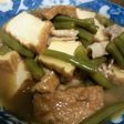 トロミで旨い!豚バラ,インゲン厚揚げ煮
