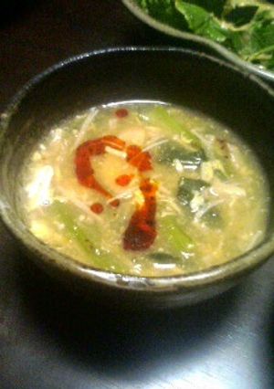 プレ農家めし◆小松菜エリンギ酸辣湯スープ-レシピのメイン写真