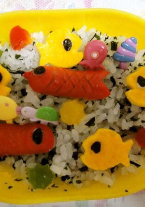 キャラ弁　水族館-レシピのメイン写真