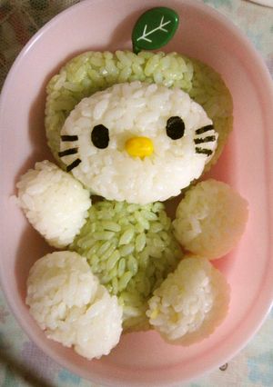 キャラ弁　青林檎キティ-レシピのメイン写真