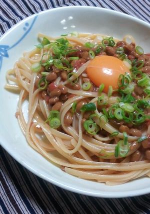 納豆梅パスタ-レシピのメイン写真