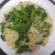 菜の花スパゲティ ペペロンチーノ